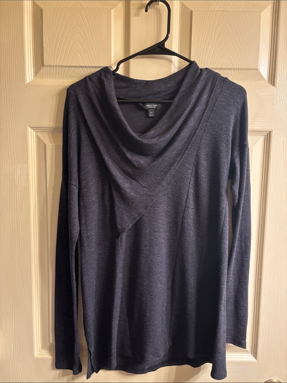 Vera Wang Women's Dark Charcoal Cowl Neck Sweater